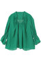 【予約販売】ラミーネックギャザーブラウス マルティニーク/martinique グリーン