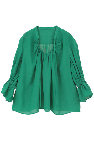 マルティニーク/martiniqueの【予約販売】ラミーネックギャザーブラウス(110400/110403)