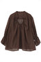 【予約販売】ラミーネックギャザーブラウス マルティニーク/martinique ブラウン