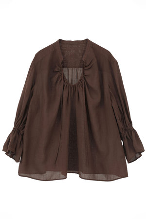 マルティニーク/martiniqueの【予約販売】ラミーネックギャザーブラウス(110400/110403)