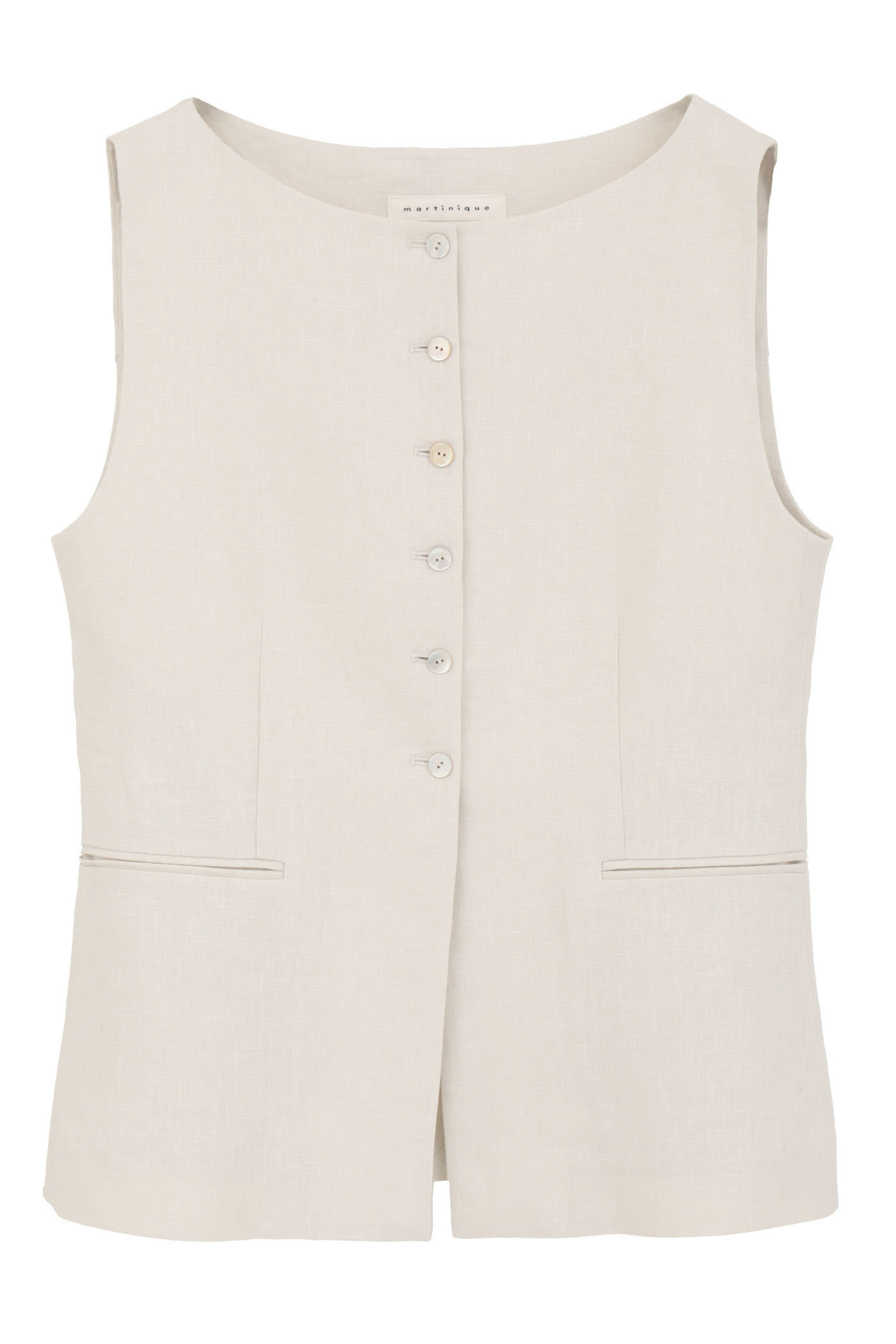 マルティニーク/martiniqueの【予約販売】リネンストレッチボートジレ(セットアップ可)(オフ/A0361FB 550)