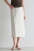 リネンストレッチボートフロントスリットスカート(セットアップ可)