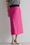【予約販売】リネンストレッチボートフロントスリットスカート(セットアップ可) マルティニーク/martinique ピンク