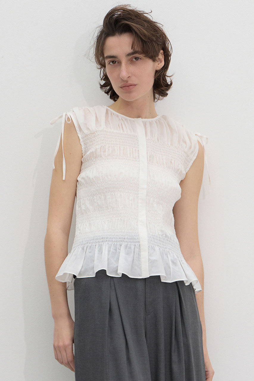 マルティニーク/martiniqueの【予約販売】シャーリングブラウス(ホワイト/A0363FB 041)