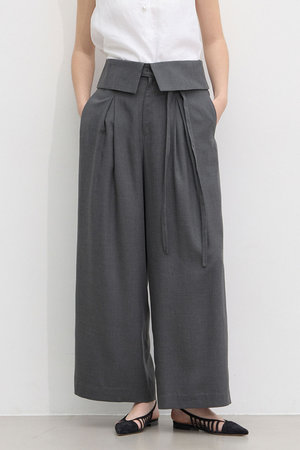 マルティニーク/martiniqueの【予約販売】ウエスト折り返しワイドパンツ(110600/110601)