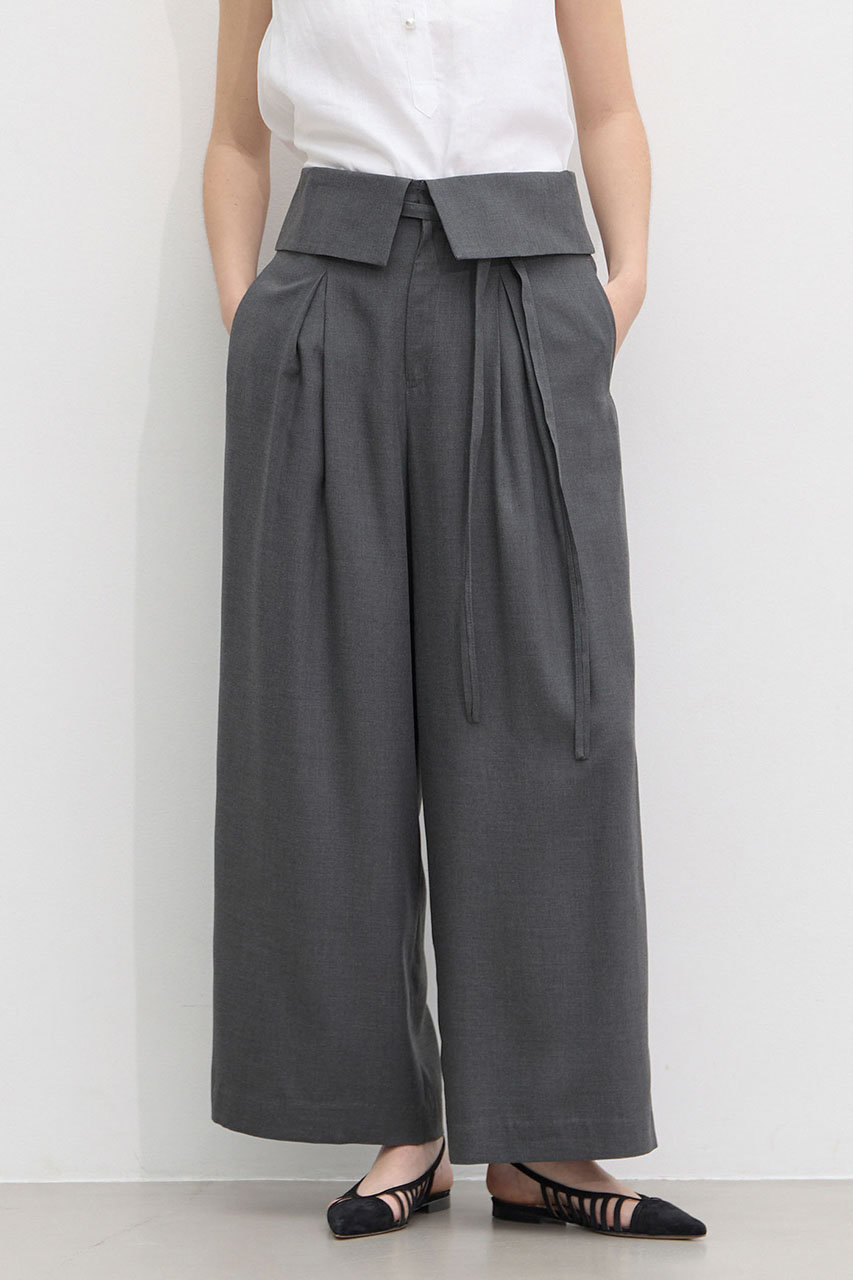 マルティニーク/martiniqueの【予約販売】ウエスト折り返しワイドパンツ(チャコールグレー/A0363FP 042)