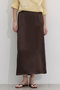 【予約販売】ヴィンテージライクサテンロングスカート マルティニーク/martinique ダークブラウン