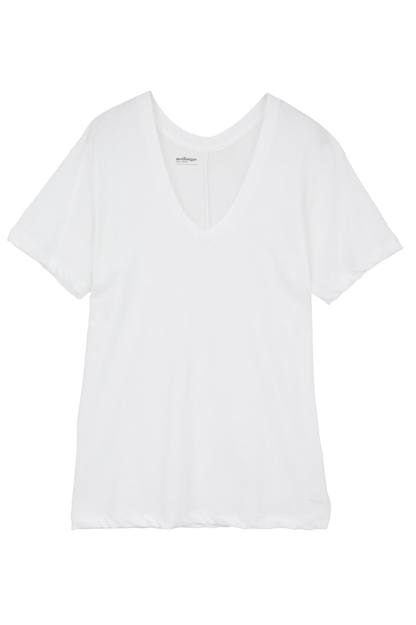 マルティニーク/martiniqueの【予約販売】ハイツイストVネックTシャツ(ホワイト/A0363UTS101)