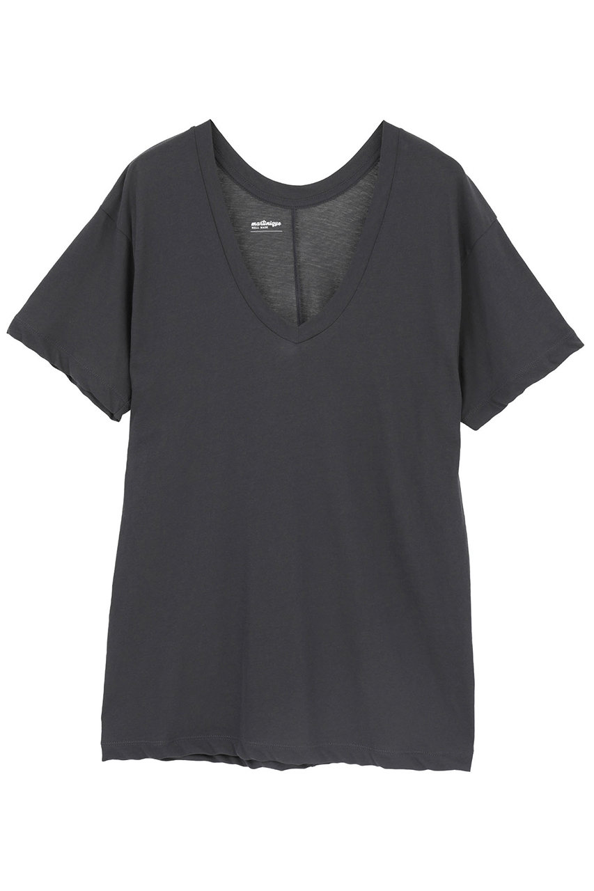 マルティニーク/martiniqueの【予約販売】ハイツイストVネックTシャツ(グレー/A0363UTS101)