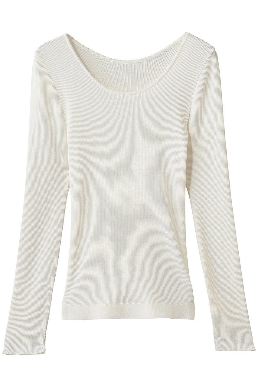 martinique コットンシルクラウンドネックプルオーバー (ホワイト, F) マルティニーク ELLE SHOP