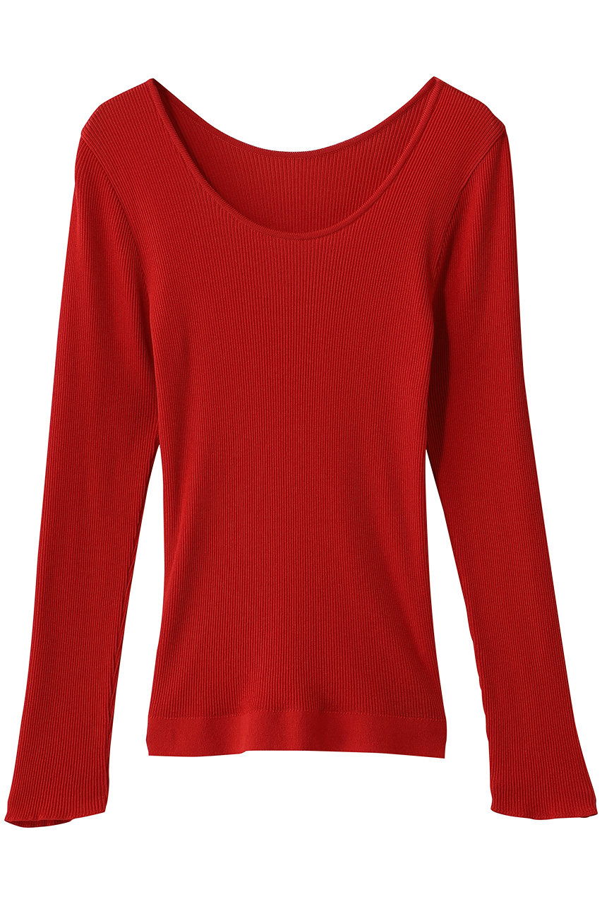 martinique コットンシルクラウンドネックプルオーバー (レッド, F) マルティニーク ELLE SHOP