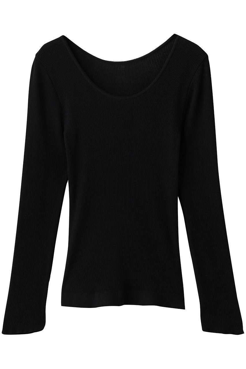 martinique コットンシルクラウンドネックプルオーバー (ブラック, F) マルティニーク ELLE SHOP