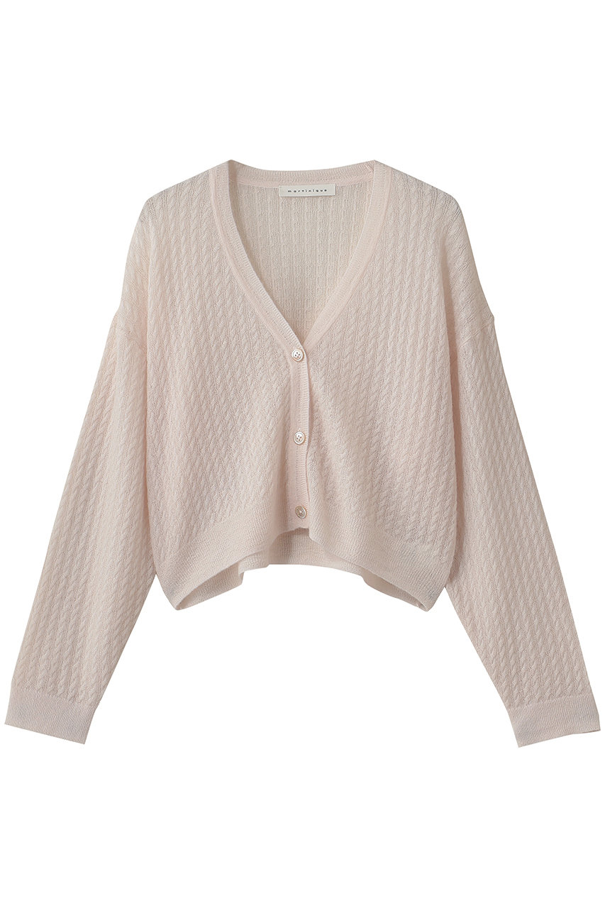 martinique シアーケーブルカーディガン (ピンク, F) マルティニーク ELLE SHOP