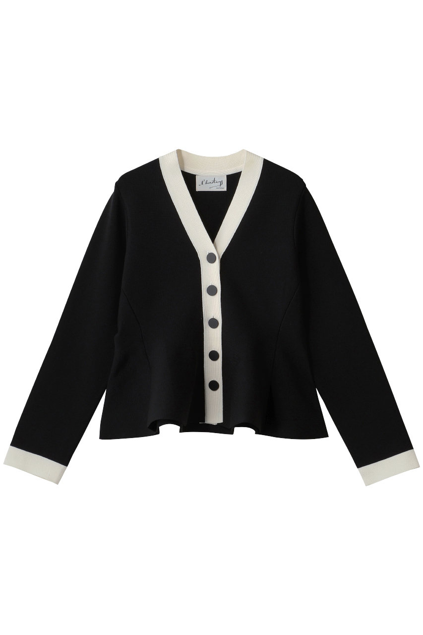 martinique 【l'heritage martinique】カーディガン (オフホワイト×ブラック, F) マルティニーク ELLE SHOP