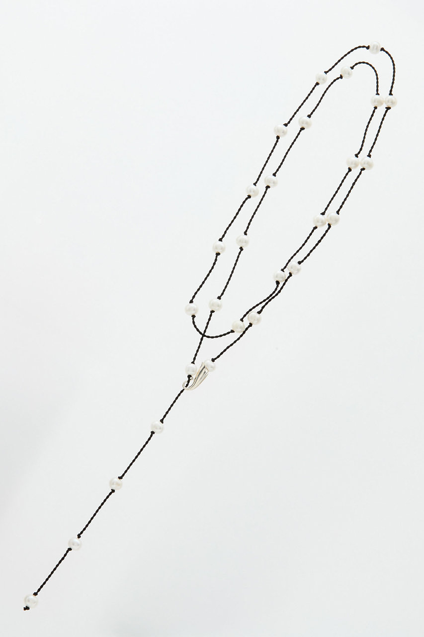 マルティニーク/martiniqueの【予約販売】【TEINTE】CALLA WHITE PEARL CORD ロングネックレス(ブラック/A0364PAC904)