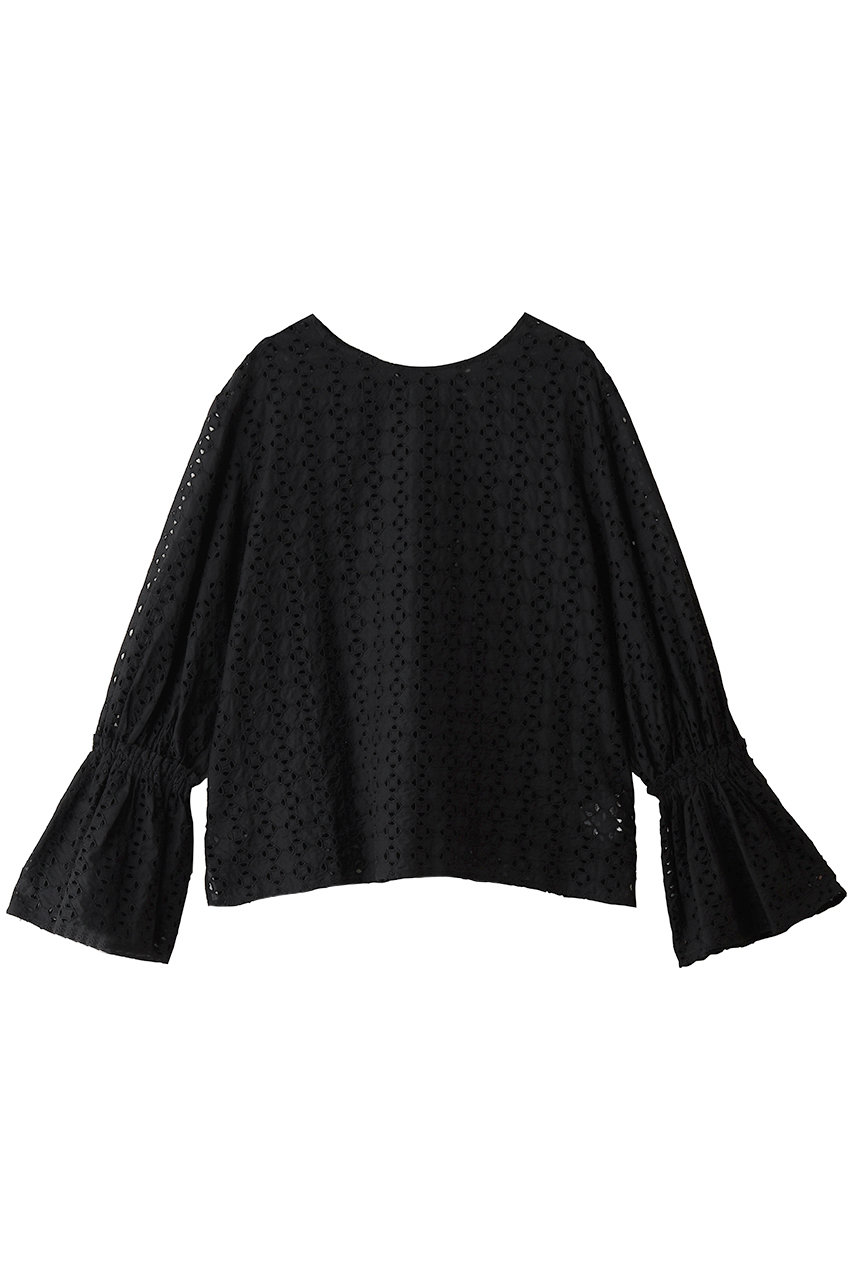 martinique レースギャザースリーブブラウス (ブラック, F) マルティニーク ELLE SHOP