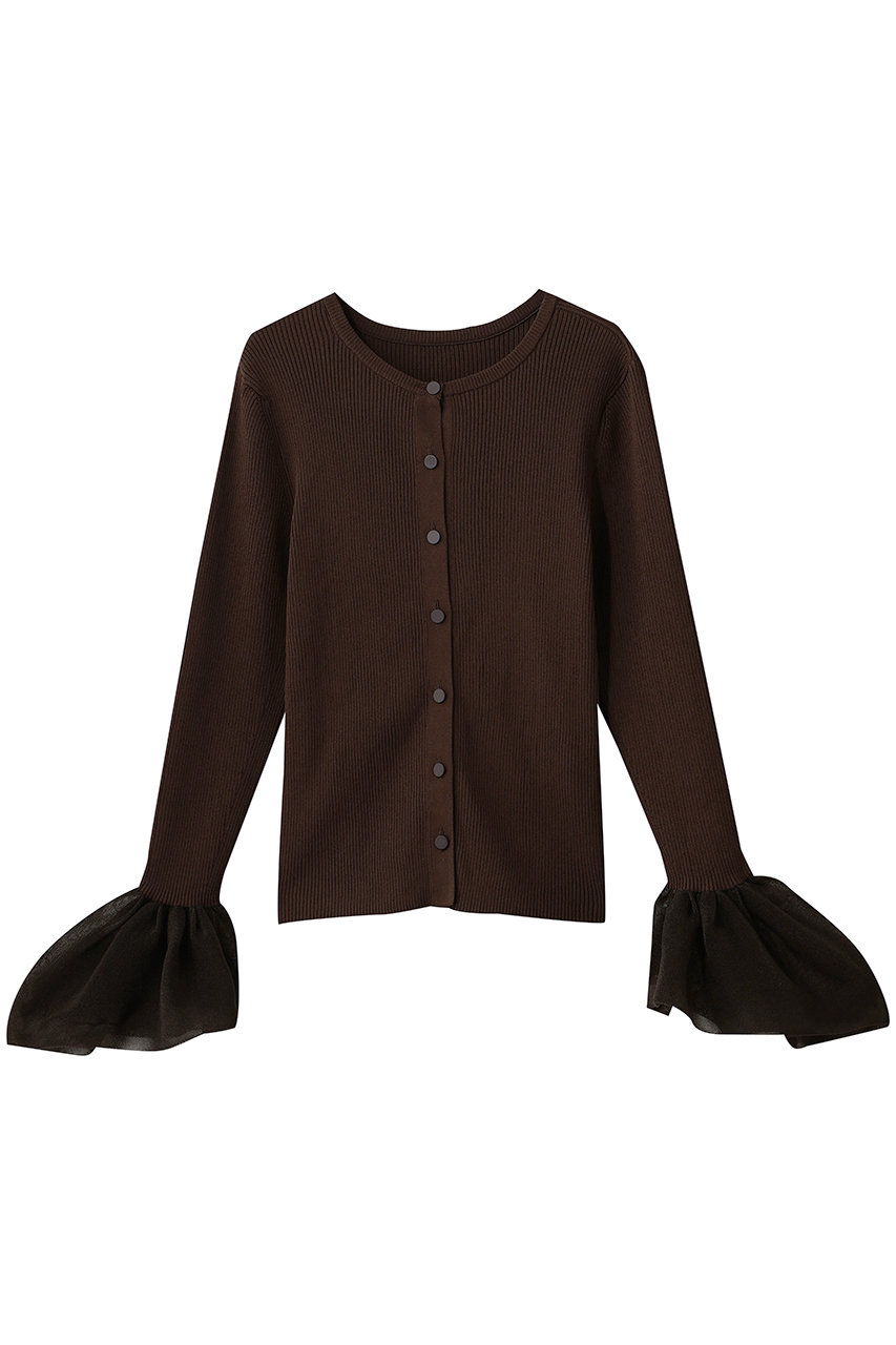 martinique シアーカフ2WAYカーディガン (ブラウン, F) マルティニーク ELLE SHOP