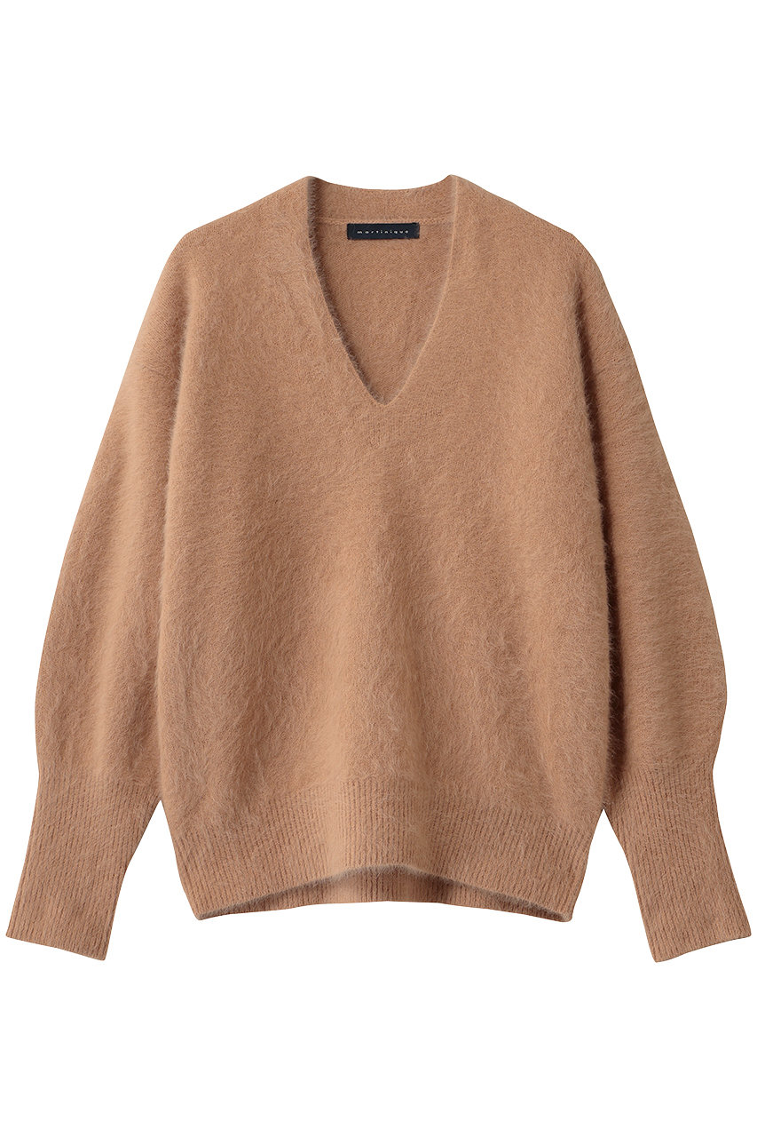 martinique FOXカシミヤVネックプルオーバー (キャメル, F) マルティニーク ELLE SHOP