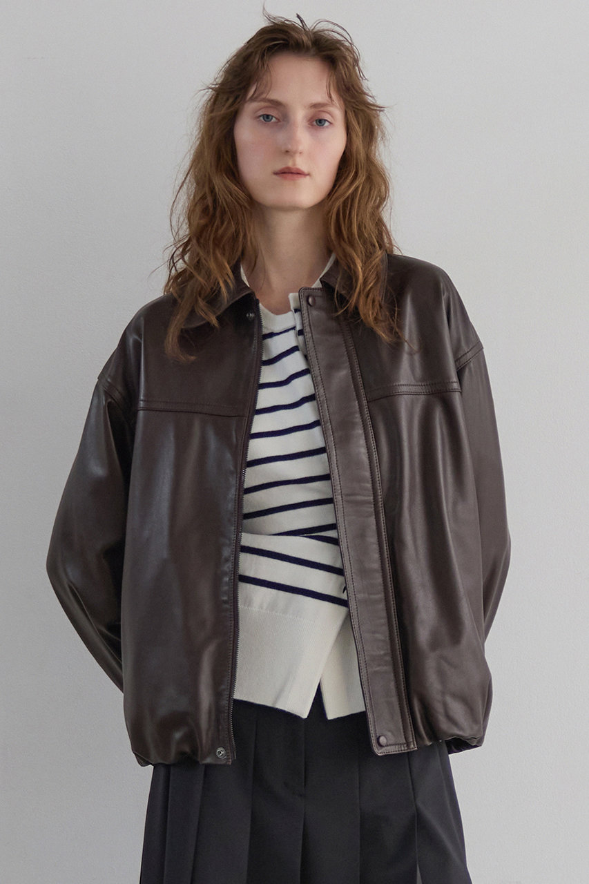 martinique 《別注》【CURRENTAGE】LEATHER BLOUSON (ブラウン, F) マルティニーク ELLE SHOP