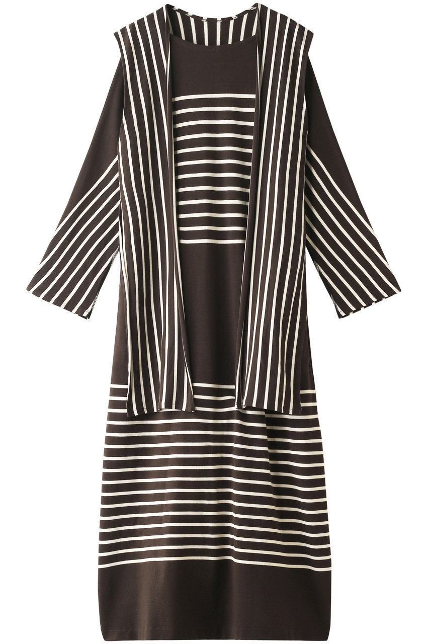 Martinique マルティニーク Currentage ポーダーワンピース ブラウン オフ の通販 Elleshop エル ショップ