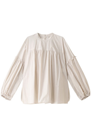 タフタノーカラーブラウス