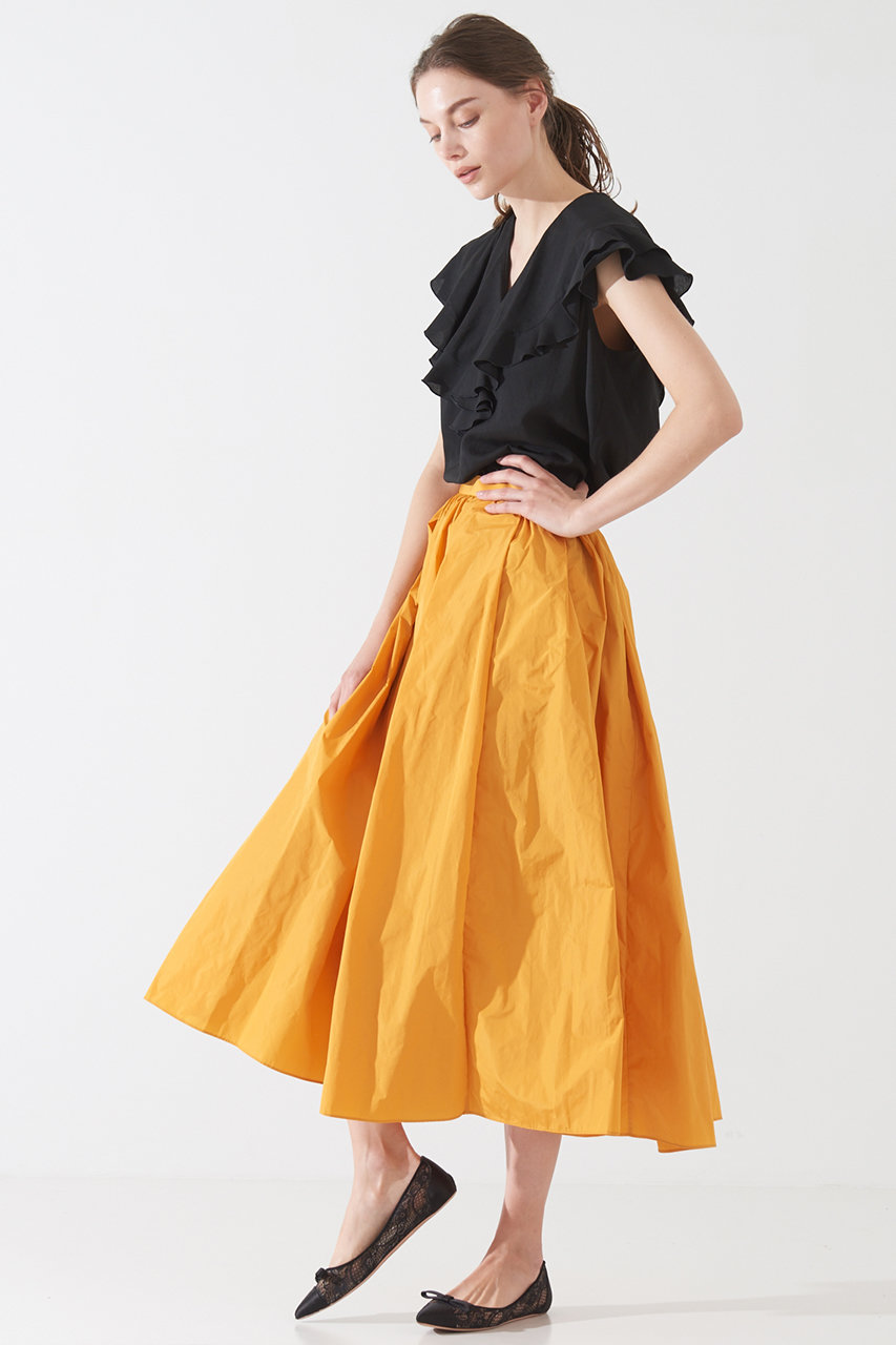 デザインワークス　フレアタック　スカート　36お色は黒に近い濃紺