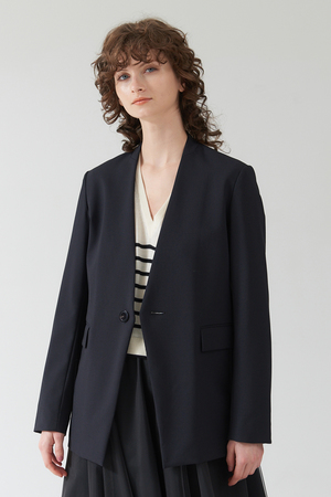 梳毛Vネックジャケット