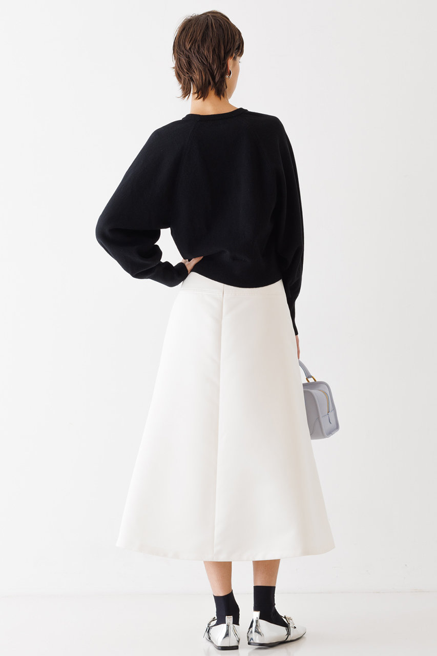 DESIGNWORKS(デザインワークス)｜サテンセミフレアースカート/オフ  