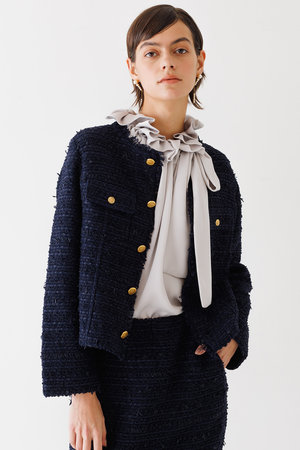 デザインワークス/DESIGNWORKSの【COOHEM】ツイードニットジャケット(110800/110803)