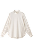 サテンハイネックブラウス
