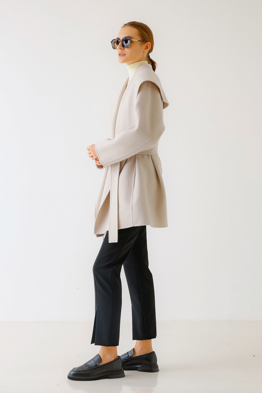 DESIGNWORKS(デザインワークス)｜ダブルフェイスハーフ丈コート/オフ