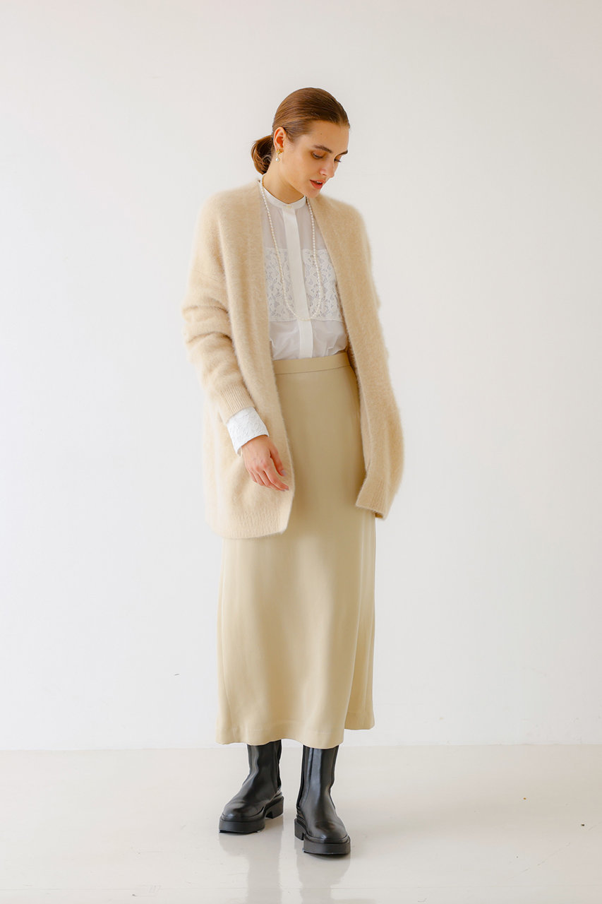 DESIGNWORKS(デザインワークス)｜ファー加工カーディガン/ベージュ の  