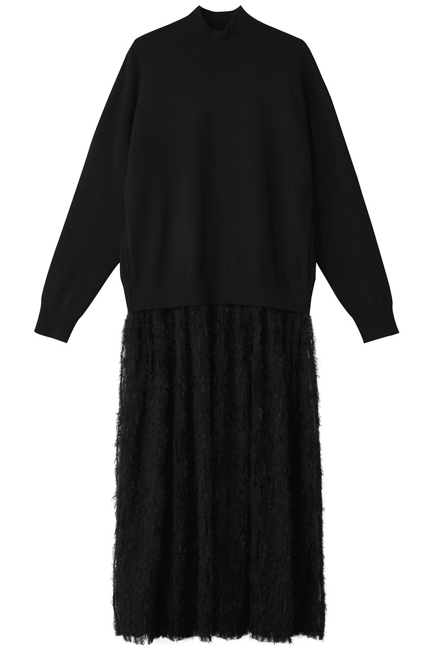 DESIGNWORKS チュールフリルニットワンピース (ブラック, 38) デザインワークス ELLE SHOP DESIGNWORKS チュールフリルニットワンピース (ブラック, 38) デザインワークス ELLE SHOP