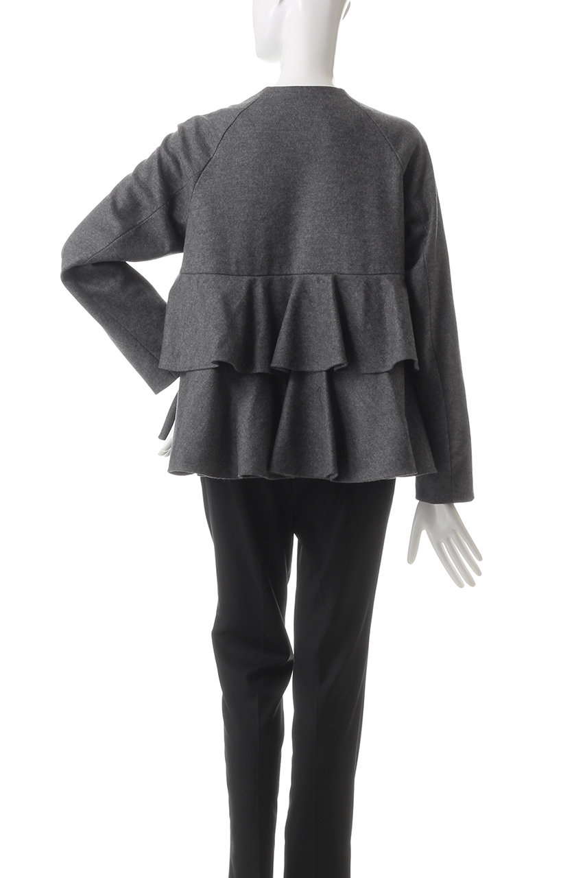JURGEN LEHL グレー系チェック フラワーモチーフジャケット 美品♡ JURGEN LEHL グレー ジャケット M 美品♡ JURGEN LEHL グレー系