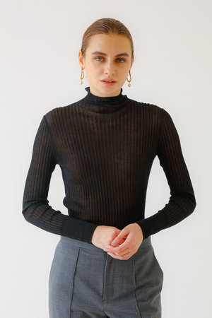 デザインワークス/DESIGNWORKSのリブハイネックニット(110300/110301)