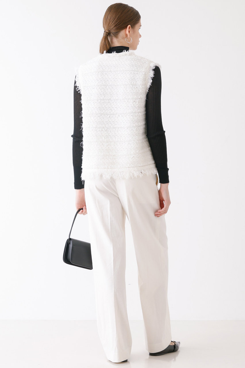 ドゥロワーツイードジレ 今年購入、真っ白のゴージャスなジレです DESIGNWORKS(デザインワークス)｜ニットツイードジレ/オフホワイト の