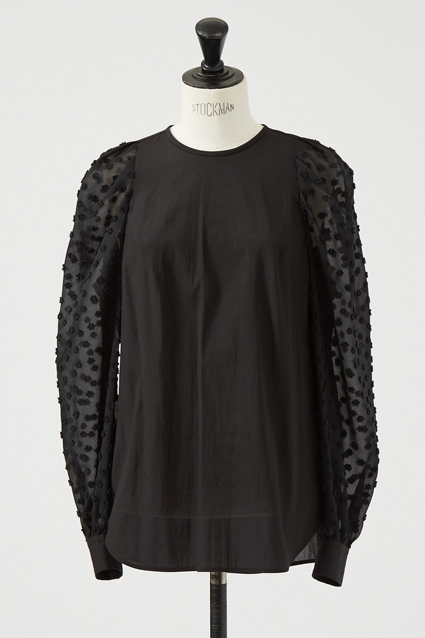 DESIGNWORKS ソアコティオーガンジーブラウス (ブラック, 38) デザインワークス ELLE SHOP DESIGNWORKS ソアコティオーガンジーブラウス (ブラック, 38) デザインワークス ELLE SHOP