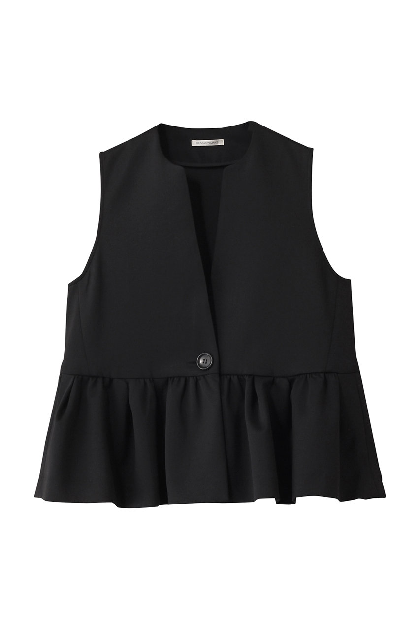 DESIGNWORKS ポリエステルストレッチダンボールジレ (ブラック, 38) デザインワークス ELLE SHOP DESIGNWORKS ポリエステルストレッチダンボールジレ (ブラック, 38) デザインワークス ELLE SHOP
