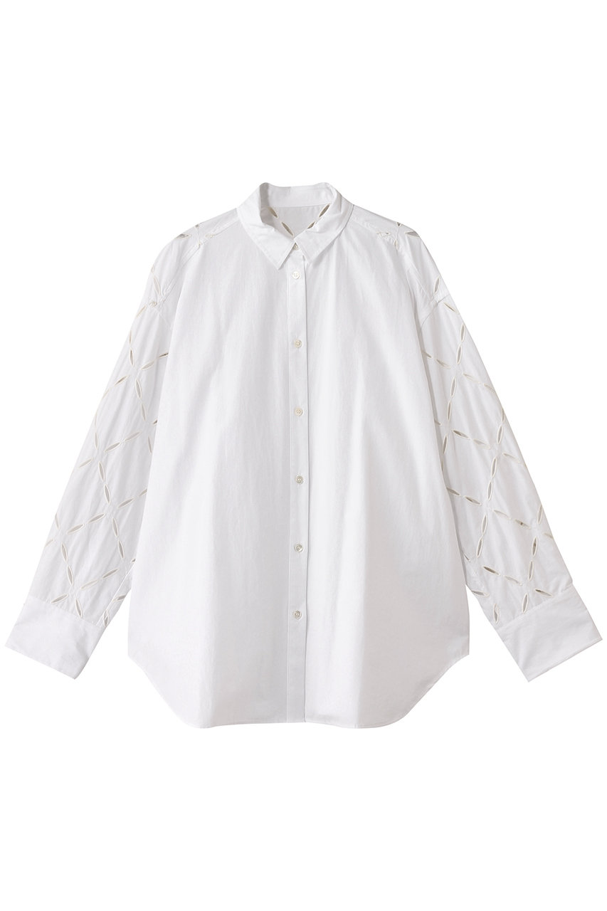 DESIGNWORKS アーガイルエンブロイダリーシャツ (ホワイト, 38) デザインワークス ELLE SHOP DESIGNWORKS アーガイルエンブロイダリーシャツ (ホワイト, 38) デザインワークス ELLE SHOP