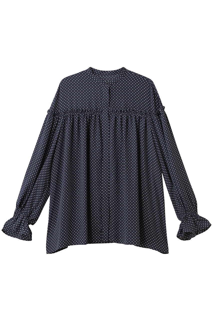 DESIGNWORKS ドットプリントブラウス (ネイビー, 38) デザインワークス ELLE SHOP DESIGNWORKS ドットプリントブラウス (ネイビー, 38) デザインワークス ELLE SHOP