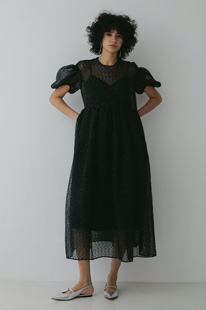 ebure ブラック　ワンピース ebure 】黒ブラック38 ロングワンピース ワンピース