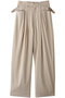 リネンストレッチタックワイドパンツ デザインワークス/DESIGNWORKS ベージュ