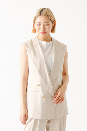デザインワークス/DESIGNWORKSのリネンストレッチベスト(110800/110806)