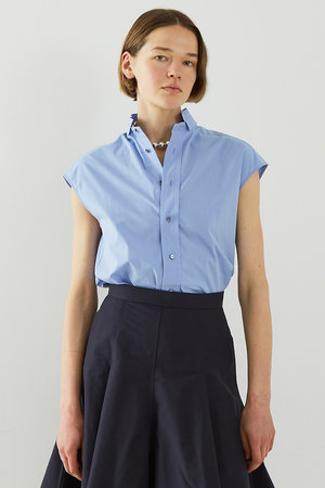 デザインワークス/DESIGNWORKSのデザインスタンドカラーラウンドテールシャツ(110400/110402)