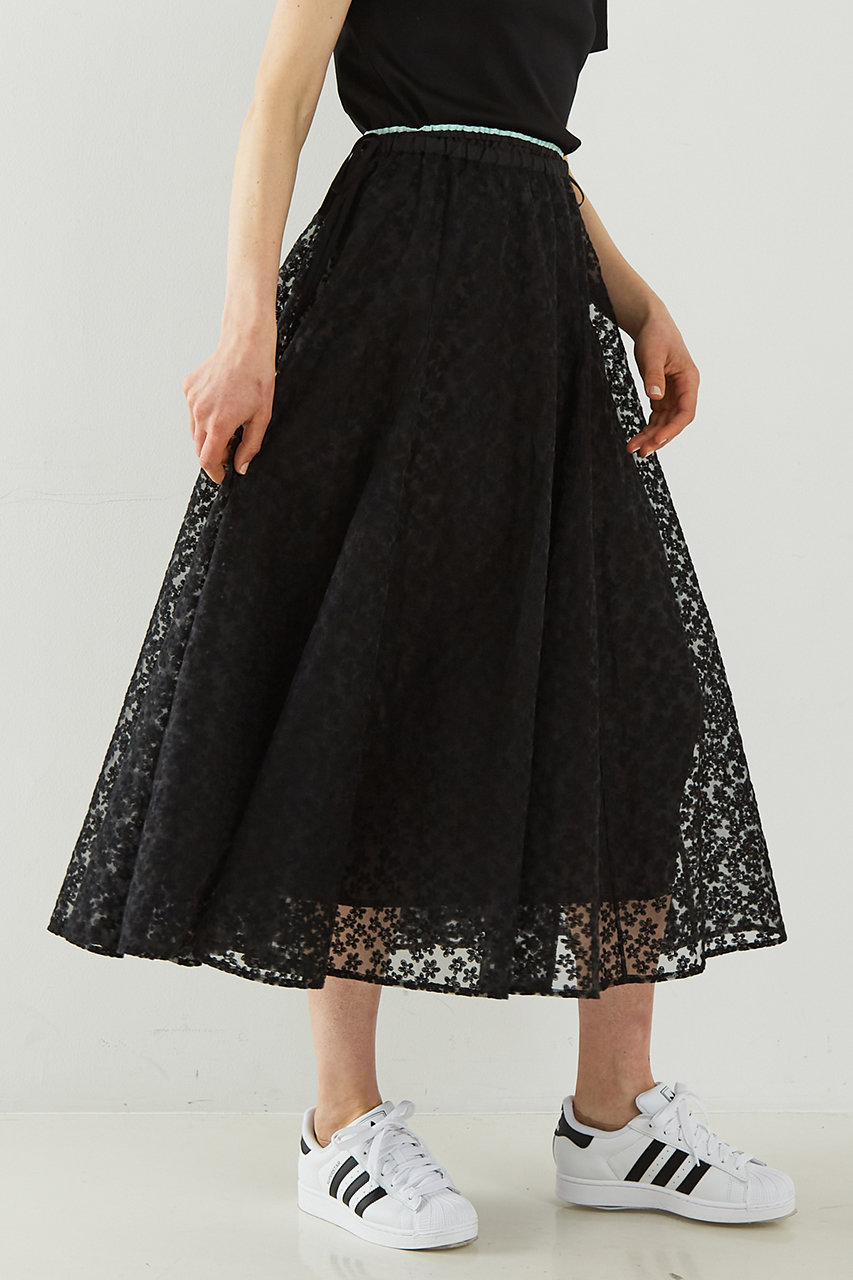 DESIGNWORKS 【BEAUVET】 レースフレアスカート (ブラック, 1) デザインワークス ELLE SHOP DESIGNWORKS 【BEAUVET】 レースフレアスカート (ブラック, 1) デザインワークス ELLE SHOP
