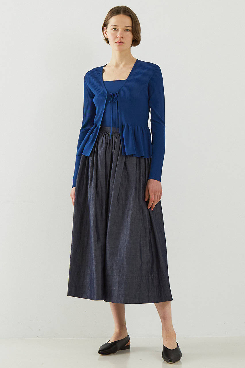 DESIGNWORKS 2WAYリブペプラムボレロカーディガン (ブルー, 38) デザインワークス ELLE SHOP DESIGNWORKS 2WAYリブペプラムボレロカーディガン (ブルー, 38) デザインワークス ELLE SHOP