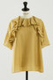 ラッフルブラウス デザインワークス/DESIGNWORKS イエロー