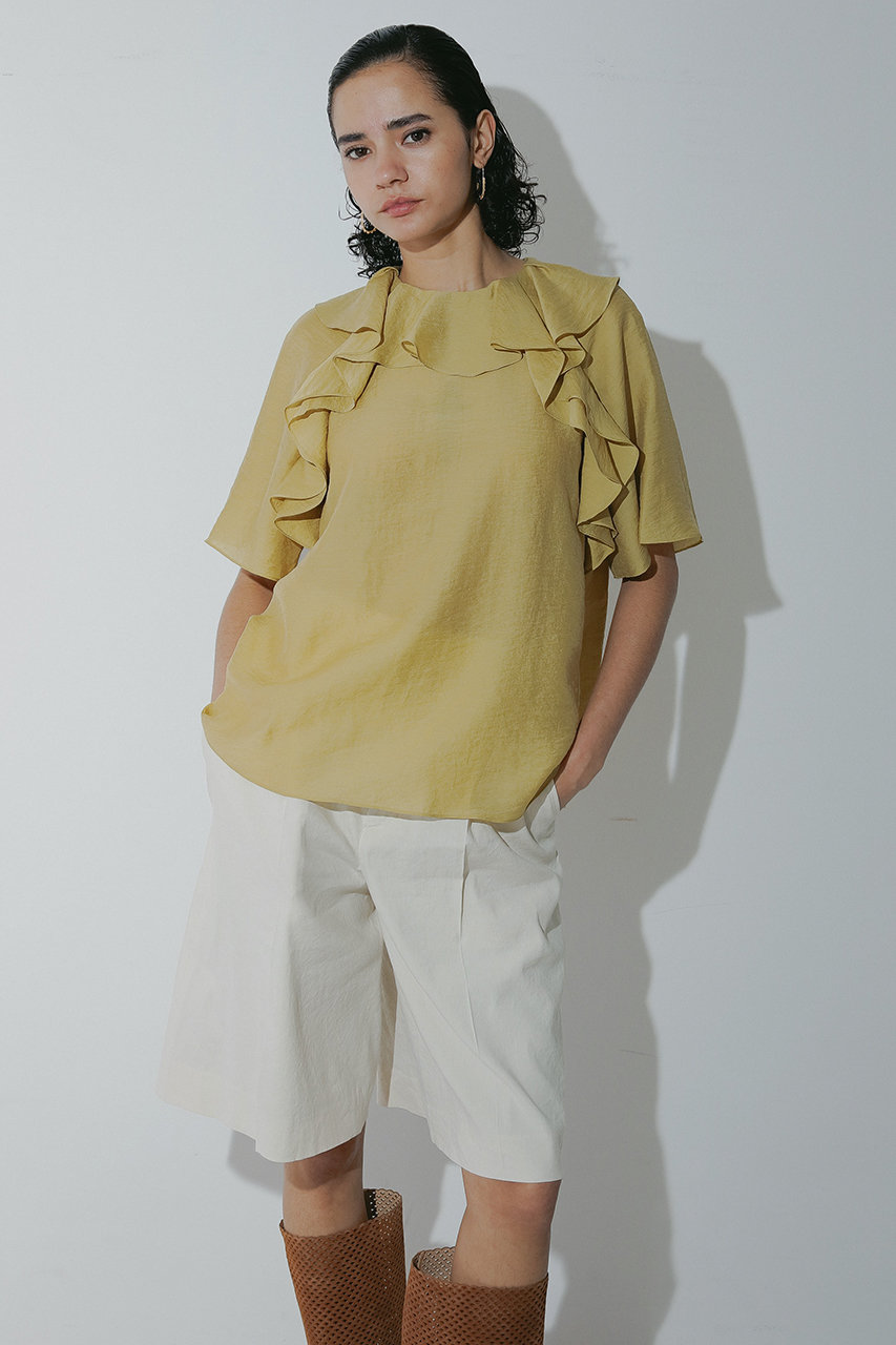 DESIGNWORKS(デザインワークス)｜ラッフルブラウス/イエロー の通販