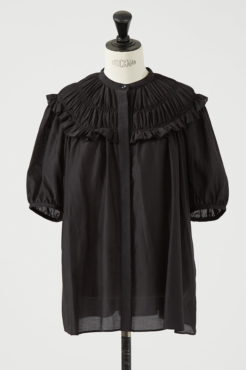 DESIGNWORKS コットンシルクローンシャーリングシャツ (ブラック, 38) デザインワークス ELLE SHOP DESIGNWORKS コットンシルクローンシャーリングシャツ (ブラック, 38) デザインワークス ELLE SHOP