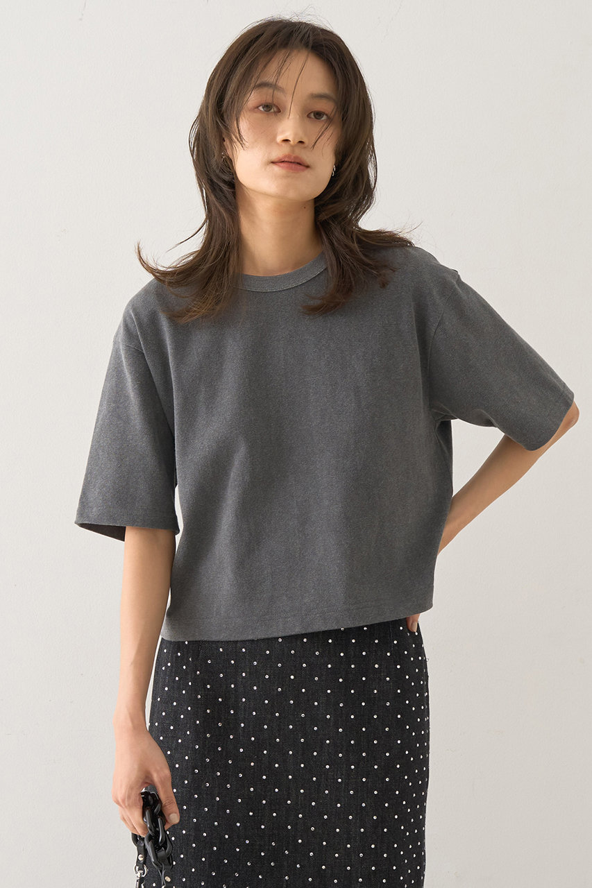 DESIGNWORKS バックリボンヴィンテージ加工Tシャツ (グレー, 38) デザインワークス ELLE SHOP DESIGNWORKS バックリボンヴィンテージ加工Tシャツ (グレー, 38) デザインワークス ELLE SHOP